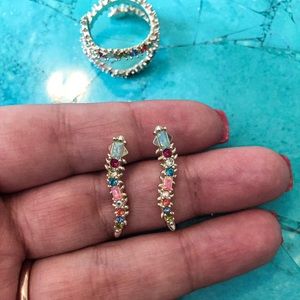 EUC Kendra Scott Multi stone ear climbers